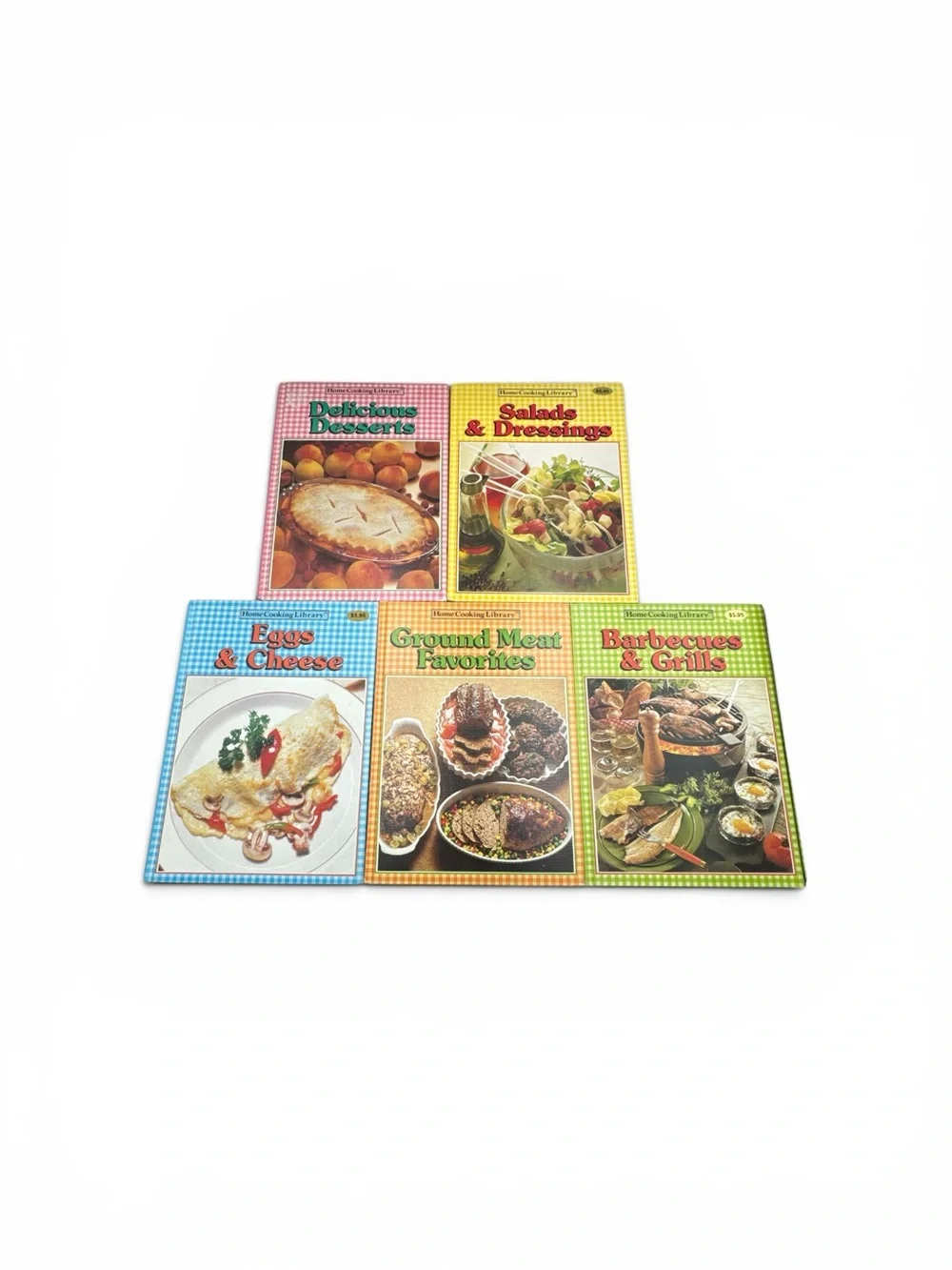 Vintage 1980s Home Cooking Library set of Five Hardcover Color Picture Cookbooks